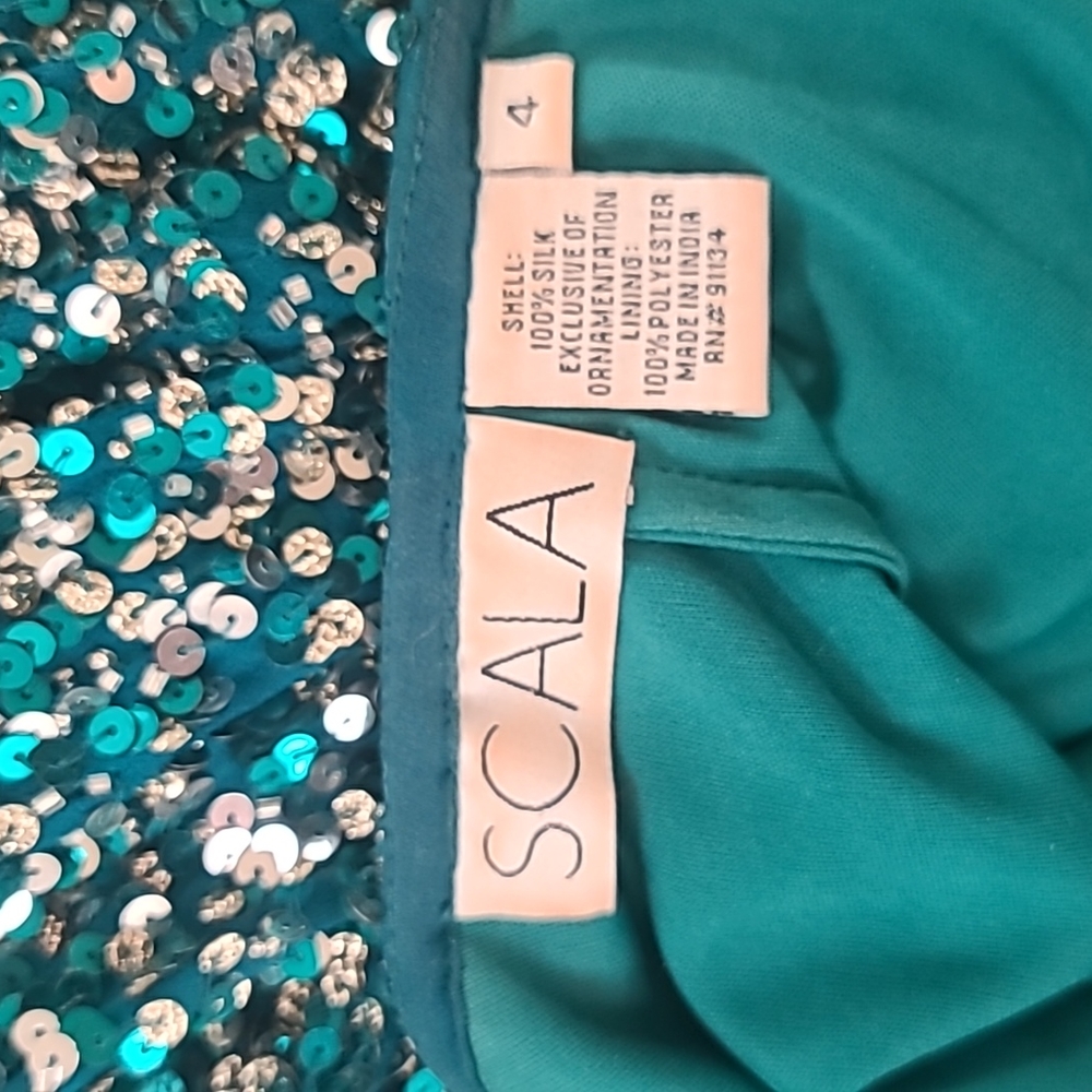 Scala Sequin Gown. Mermaid Style With Spaghetti S… - image 6